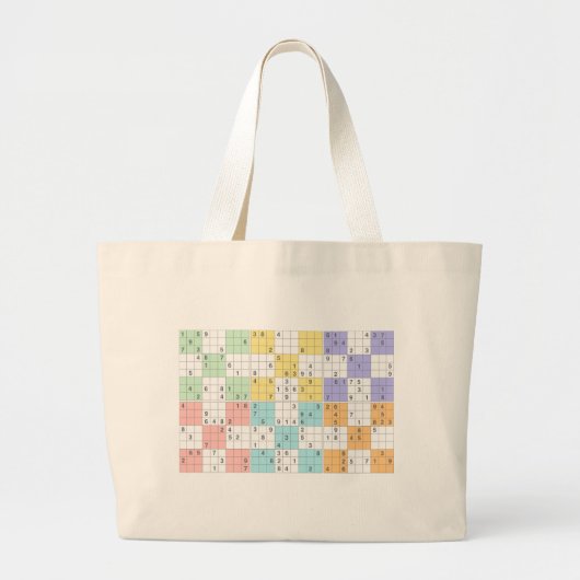 pastel sudoku grote tote bag (Voorkant)