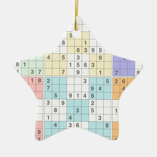 pastel sudoku keramisch ornament (Voorkant)