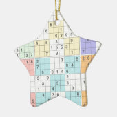 pastel sudoku keramisch ornament (Links)