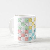 pastel sudoku koffiemok (Voorkant links)