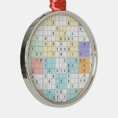 pastel sudoku metalen ornament (Rechts)