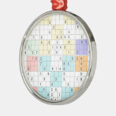 pastel sudoku metalen ornament (Links)
