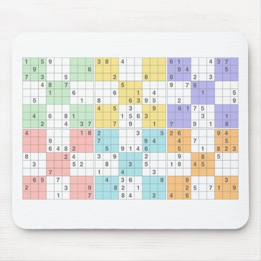 pastel sudoku muismat (Voorkant)
