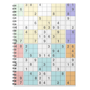 pastel sudoku notitieboek