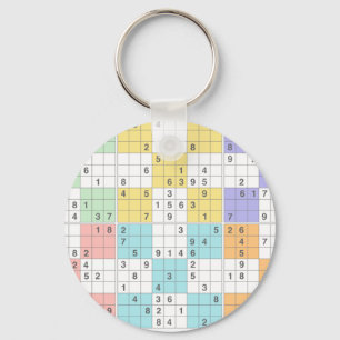 pastel sudoku sleutelhanger