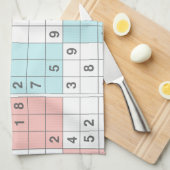 pastel sudoku theedoek (Quarter Fold)