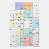 pastel sudoku theedoek (Verticaal)