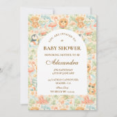 Pastel Summer Animals Baby Shower Kaart (Voorkant)