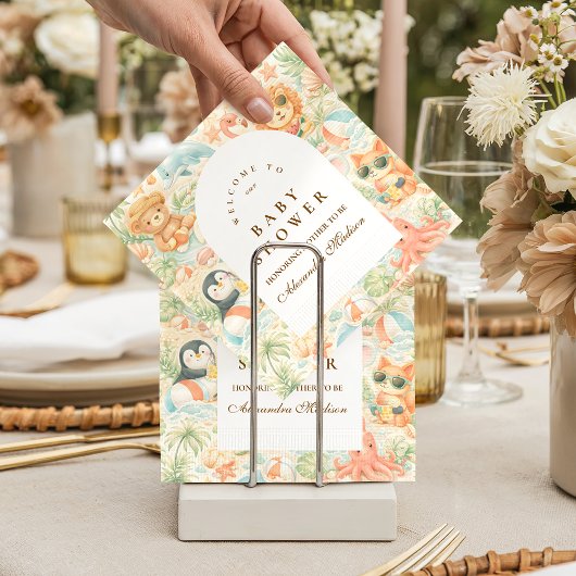 Pastel Summer Animals Baby Shower Servet