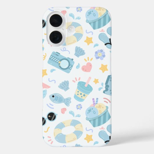 Pastel Summer Beach Pattern  Case-Mate iPhone Case (Achterkant)