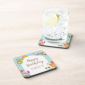 Pastel Summer Birthday Party Bier Onderzetter (Rechterzijde)