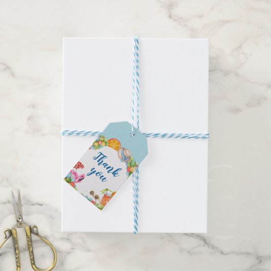 Pastel Summer Birthday Party Cadeaulabel (Met Touw)