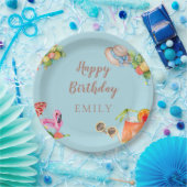 Pastel Summer Birthday Party Papieren Bordje (Feest)
