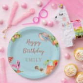 Pastel Summer Birthday Party Papieren Bordje (Feest)