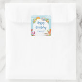 Pastel Summer Birthday Party Vierkante Sticker (Tas)