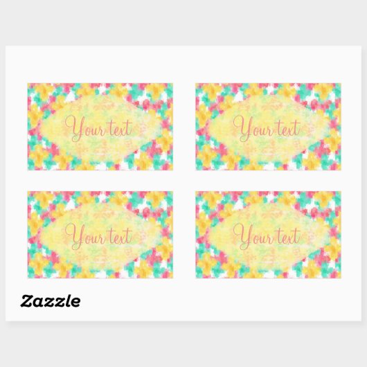 Pastel Summer Flowers Pattern Rechthoekige Sticker (Vel)