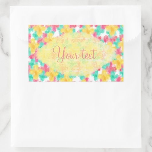 Pastel Summer Flowers Pattern Rechthoekige Sticker (Tas)