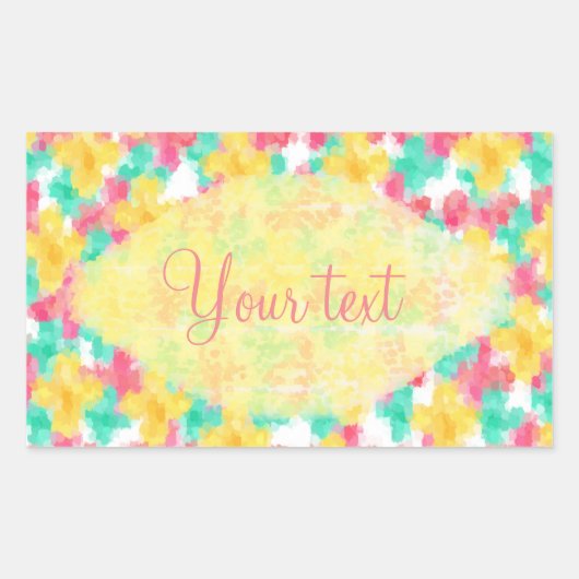 Pastel Summer Flowers Pattern Rechthoekige Sticker (Voorkant)