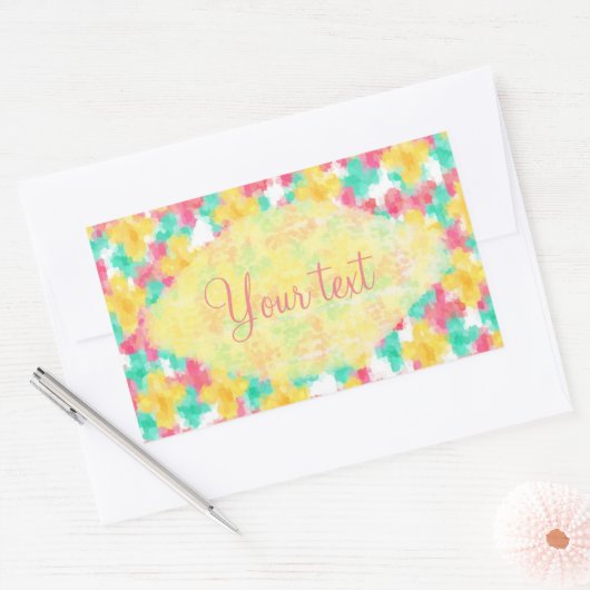 Pastel Summer Flowers Pattern Rechthoekige Sticker (Envelop)