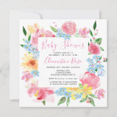 Pastel Summer Pink Yellow Florence Baby shower Kaart (Voorkant)