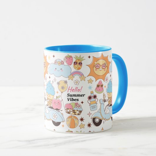 Pastel Summer Vibes Mok (Voorkant rechts)