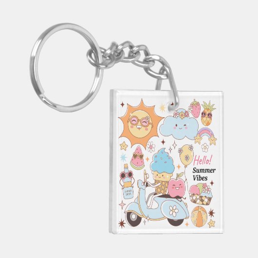 Pastel Summer Vibes Sleutelhanger (Voorkant Links)