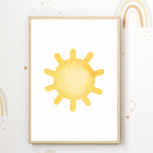 Pastel Sun Nursery Poster Kinder Room Decor