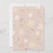 Pastel Sun Pink Girl Birthday Invitation Kaart (Achterkant)