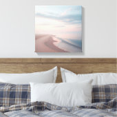 Pastel Sunrise Beach Canvas, Serene Morning Ocean  Canvas Afdruk (Insitu (Slaapkamer))