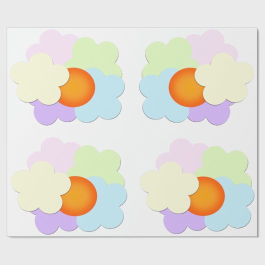 Pastel Sunrise Wrapping Paper Cadeaupapier (Vlak)