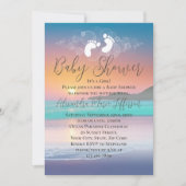 Pastel Sunset Beach Ocean Baby shower Kaart (Voorkant)