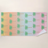 Pastel Sunset Palm Tree Ombre Gradient Strandlaken (Voorkant)