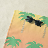 Pastel Sunset Palm Tree Ombre Gradient Strandlaken (In situ)