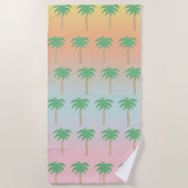 Pastel Sunset Palm Tree Ombre Gradient Strandlaken (Voorkant)
