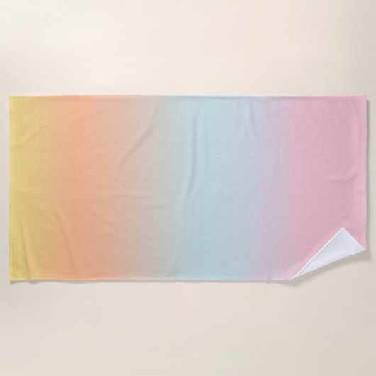 Pastel Sunset Pink Blue Peach Ombre Gradient Strandlaken (Voorkant)