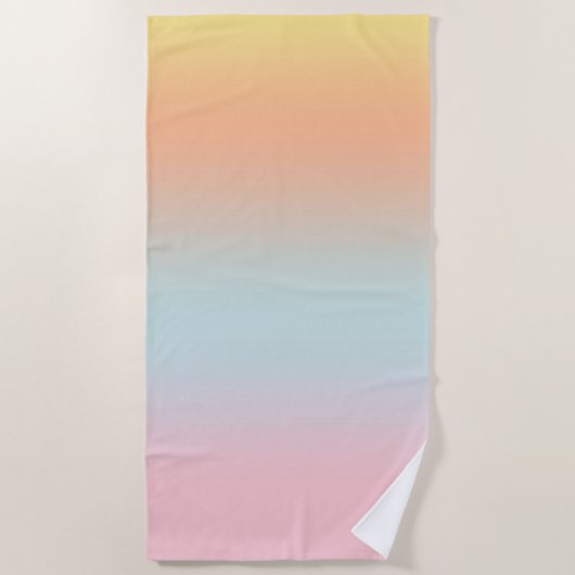 Pastel Sunset Pink Blue Peach Ombre Gradient Strandlaken (Voorkant)
