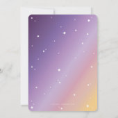 Pastel Sunset Script and Stars Graduparty Kaart (Achterkant)
