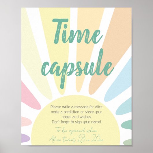 Pastel sunshine Birthday Time Capsule Poster (Voorkant)