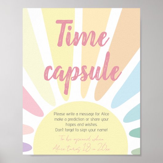 Pastel sunshine Birthday Time Capsule Poster (Voorkant)