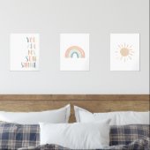 Pastel Sunshine Rainbow Sun Meisje Kinderkamer Dec Muurkunst Sets (Slaapkamer)