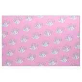 Pastel Swans Hand Drawn Art Fabric Stof (Fat Quarter)