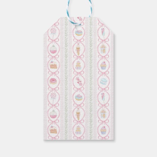 Pastel Sweet Holiday Treats Monogram Crest Cadeaulabel (Achterkant)