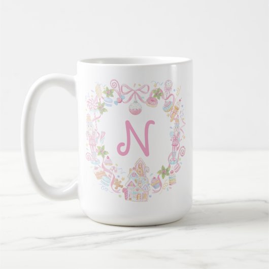 Pastel Sweet Holiday Treats Monogram Crest  Koffiemok (Links)