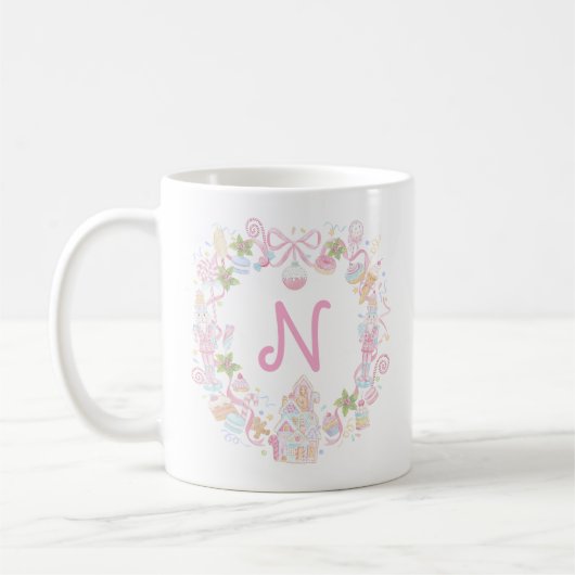 Pastel Sweet Holiday Treats Monogram Crest  Koffiemok (Links)