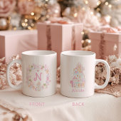 Pastel Sweet Holiday Treats Monogram Crest  Koffiemok