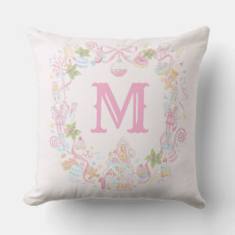 Pastel Sweet Holiday Treats Monogram Crest  Kussen