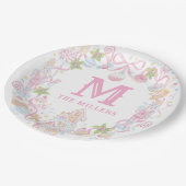 Pastel Sweet Holiday Treats Monogram Crest Papieren Bordje (Gekanteld)