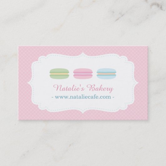 Pastel Sweet Macarons Patisserie Visitekaartjes (Voorkant)