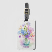 Pastel Sweet Pea Symphony Bagagelabel (Voorkant (verticaal))