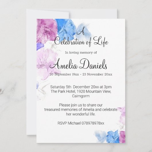 Pastel Sweet Pea-viering van het leven Kaart (Voorkant)